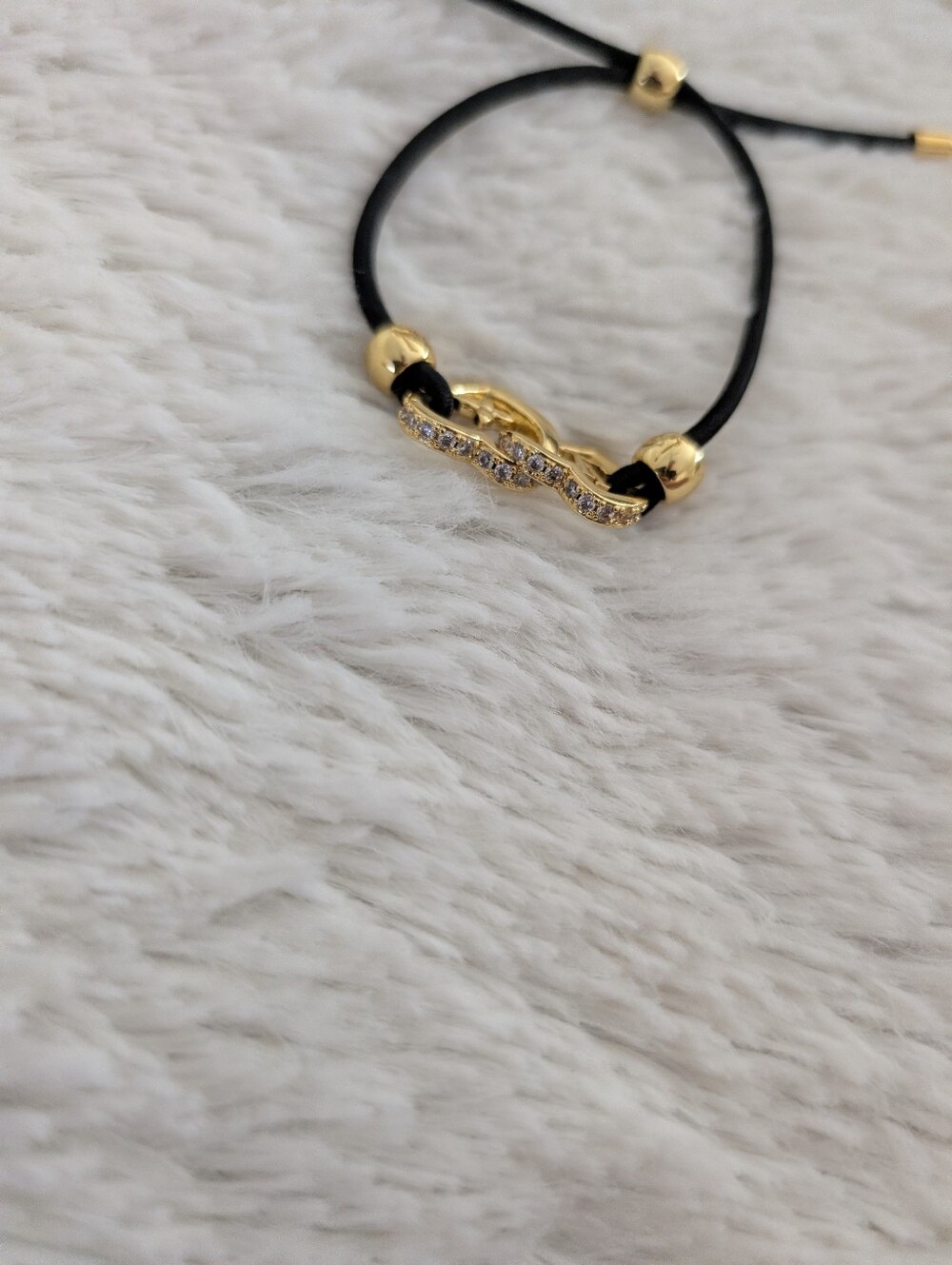 Louis Vuitton Gold Accent Black Cord Bracelet - Picture 3 of 5